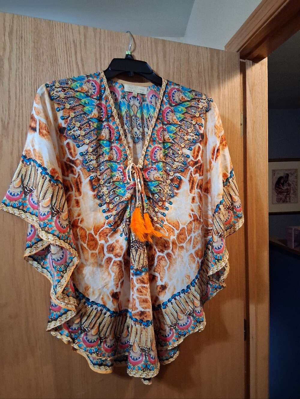 True Colours by La Moda Clothing".bohemian-style resort kaftan / poncho cover-up